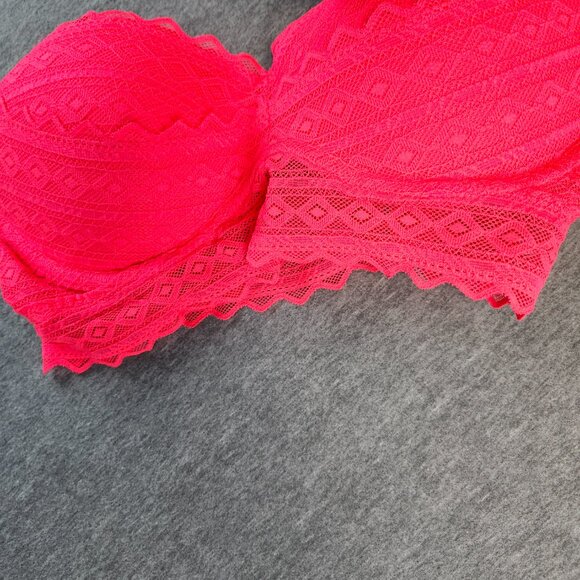 VS PINK Women M Lace Bralette Bright Pink - Picture 13 of 13